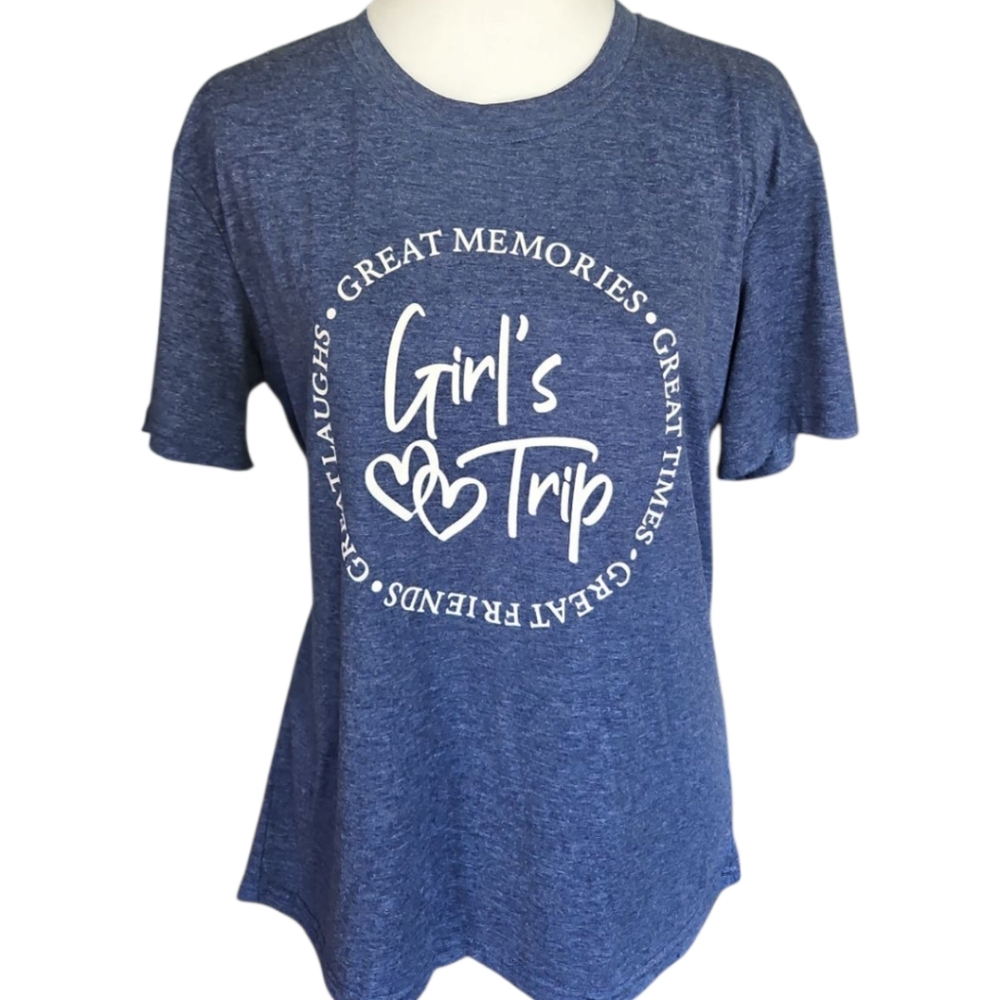 Blue Graphic "Girls Trip" T-Shirt